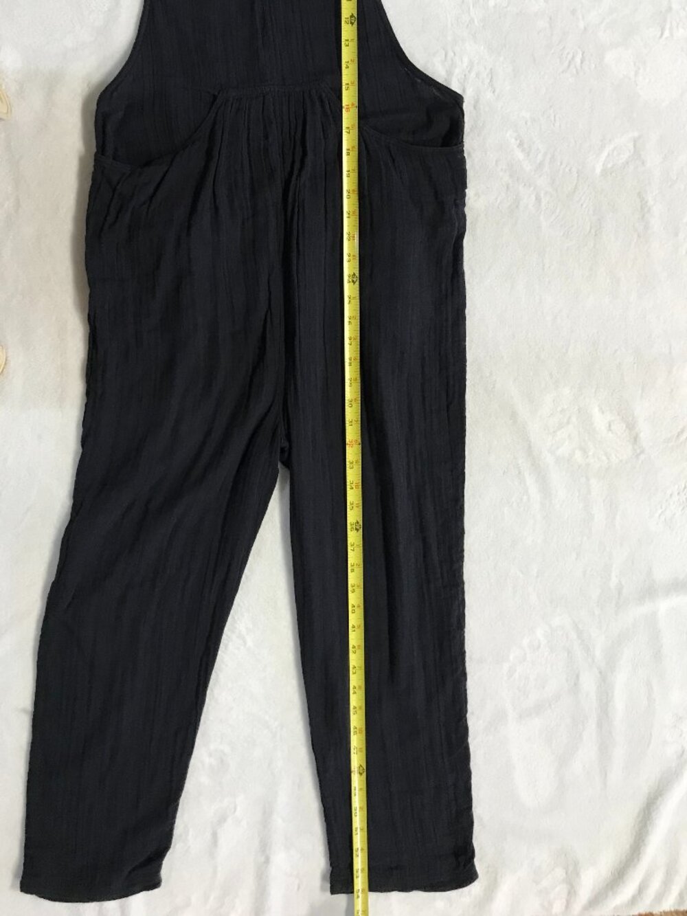 Free People Black Relaxed Cotton Overalls Jumpsuit - Picture 6 of 10